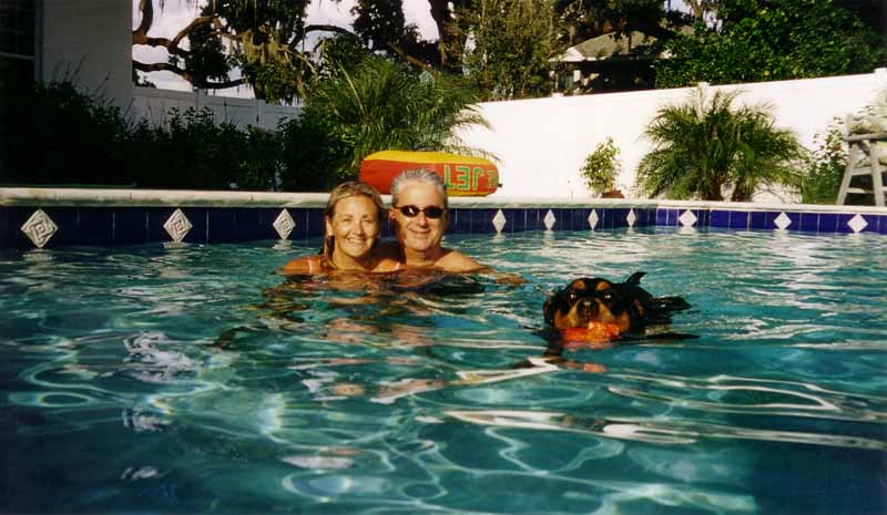 The three of us in the pool